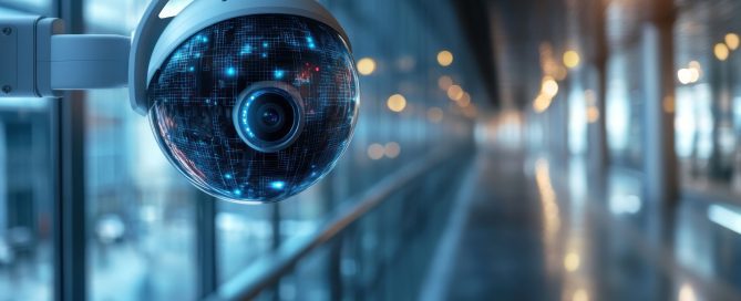 Camera with mount in corridor