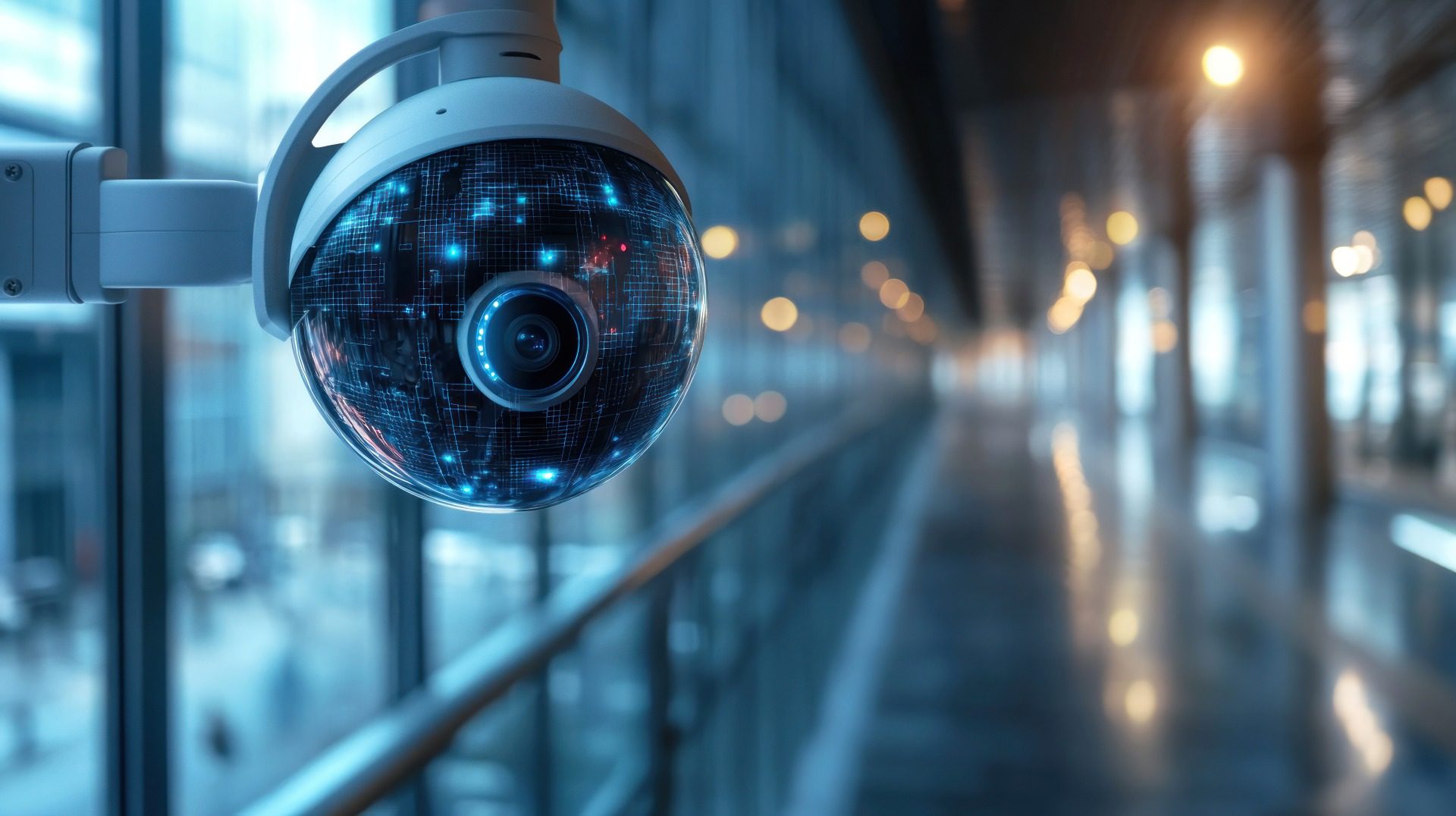 Camera with mount in corridor