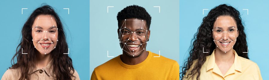 3 individual facial recognition profiles